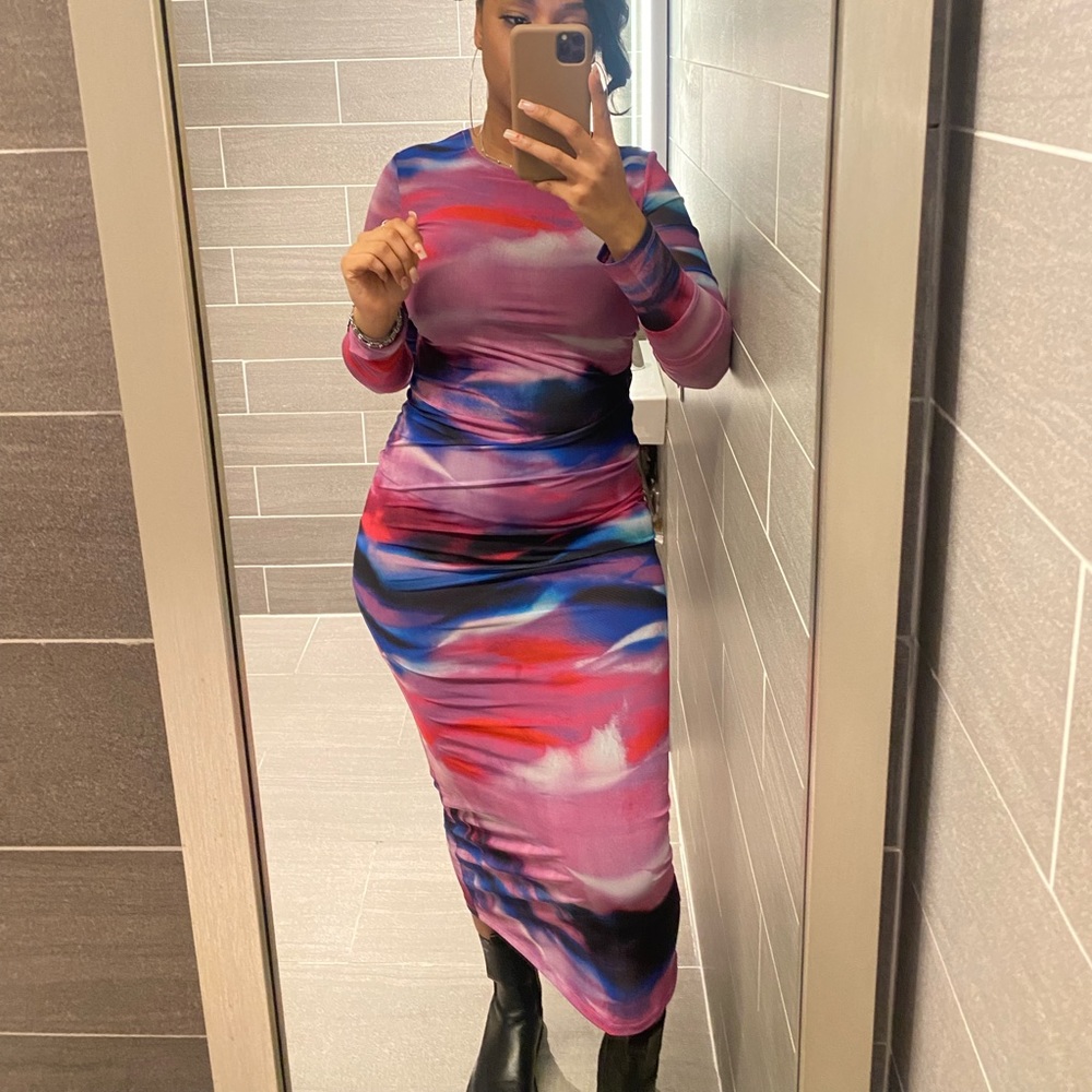 asos pink and purple dress
